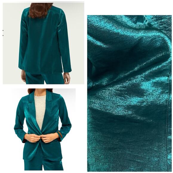 Scotch & Soda Teal Satin Blazer Maison Scotch Single Button S - Picture 7 of 11
